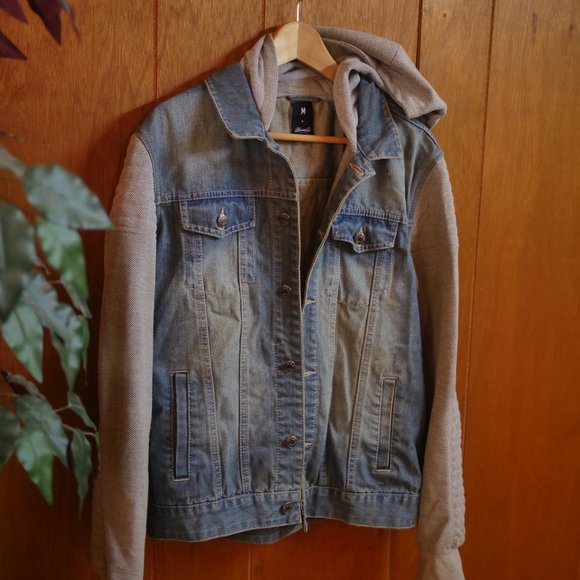 Distressed Denim Hoodie - Denim and Co - M/M - Picture 3 of 4